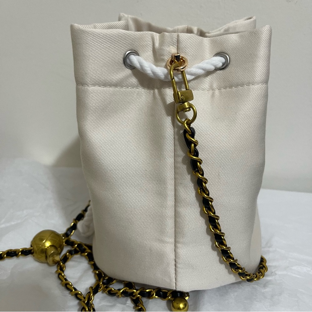 Christian Dior Drawstring Pouch Beaute Bag Crossbody Cosmetic Twill - Picture 10 of 11
